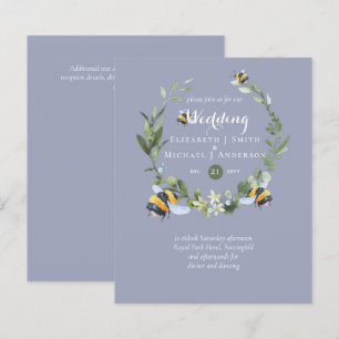 Papier BUDGET Verdure Eucalyptus Bees Mariage Invite