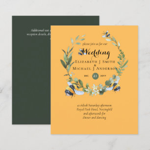 Papier BUDGET Verdure Eucalyptus Bees Mariage Invite