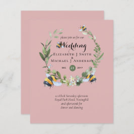 Papier BUDGET Verdure Eucalyptus Bees Mariage Invite
