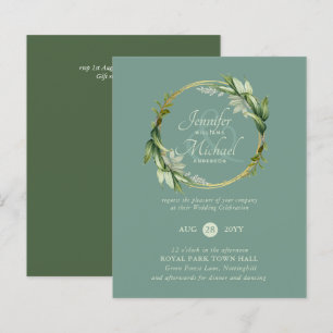 Papier BUDGET Verdure Wreath Wedding Invitations
