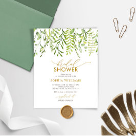 Papier Budget vert Floral Bridal Shower Invitation