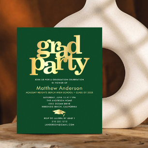 Papier Budget vert or bouchon de graduation audacieux inv