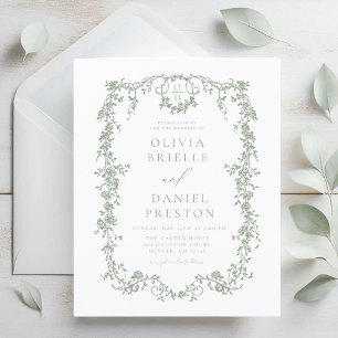 Papier Budget Victorian Sage Green Faire-part de mariage