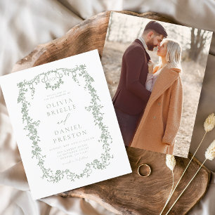 Papier Budget Victorien Français Photo Sage Vert Mariage