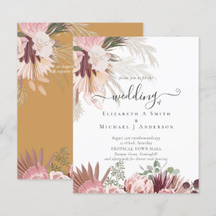 Papier BUDGET Vin Bourgogne Pampas Grass Mariage Tropical