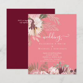 Papier BUDGET Vin Bourgogne Pampas Grass Mariage Tropical