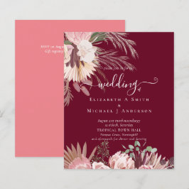 Papier BUDGET Vin Bourgogne Pampas Grass Mariage Tropical