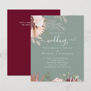Papier BUDGET Vin Bourgogne Pampas Grass Mariage Tropical