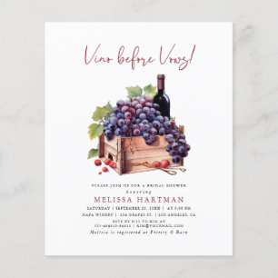 Papier Budget Vino Avant Vows Invitation De Douche Nuptia