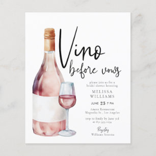 Papier Budget Vino Moderne Avant Vows Fête des mariées