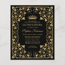 Budget Vintage Black Floral Or Tiara Quinceanera