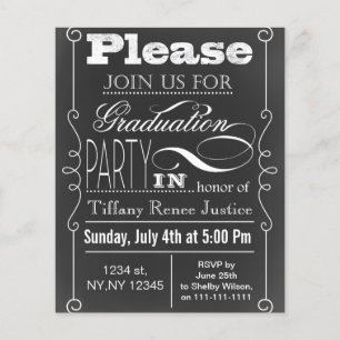 Papier Budget Vintage Chalk Graduation partie Invitation