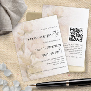 Papier Budget Vintage Florals QR Mariage Soirée Invitatio