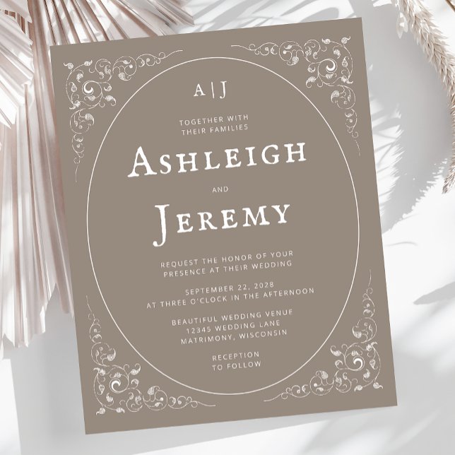 Papier Budget Vintage Foliage - Mariage Taupe (Créateur téléchargé)