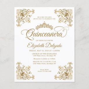 Papier Budget Vintage Gold Tiara Frame Quinceanera