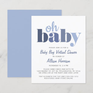 Papier Budget Virtual Baby Boy Shower Oh Baby Invitation