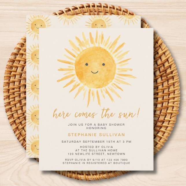 Papier Budget Voici L'Invitation Sun Baby shower (Créateur téléchargé)