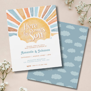 Papier Budget Voici venir le fils Baby Shower Bohème