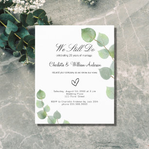 Papier Budget vow renouvellement eucalyptus invitation ve