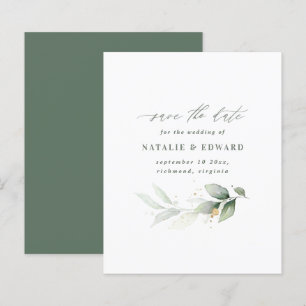 Papier budget Watercolor feuillage mariage enregistrer la