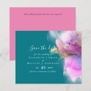 Papier Budget Watercolor Wedding Abstract Save Dates