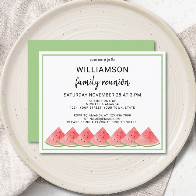 Papier Budget Watermelon Été Famille Réunion Invitation (Créateur téléchargé)