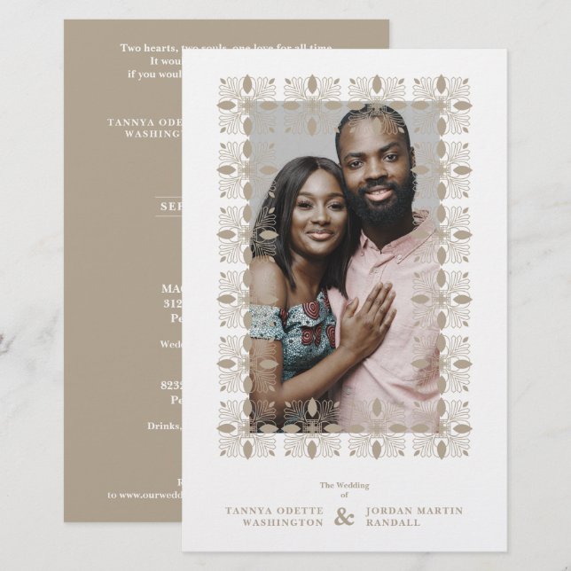 Papier Budget Wedding Golden Effect Fancy Ornament Lace (Devant / Derrière)