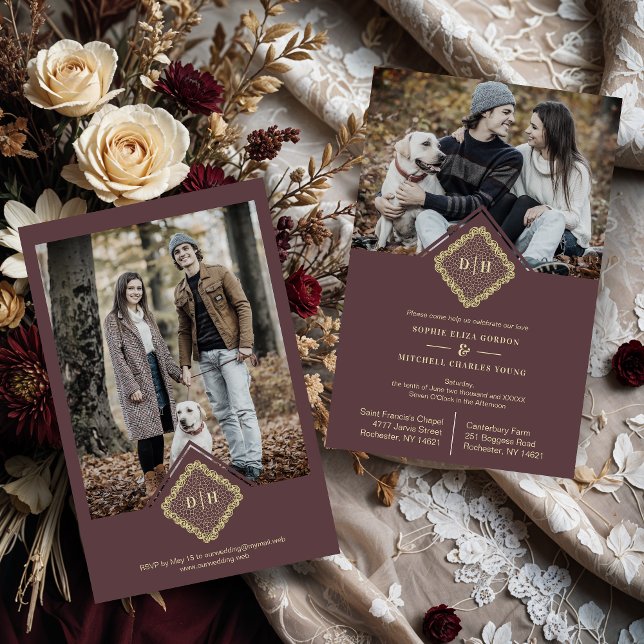 Papier Budget Wedding Initials 2 Photos Lace Elegant (Budget Wedding Initials 2 Photos Lace Elegant
Budget Wedding Initials Ornamental Lace Sophisticated.)