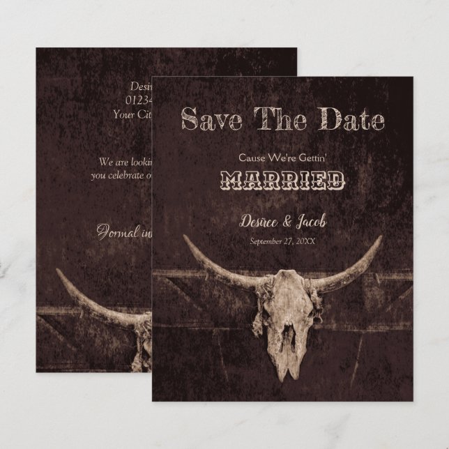 Papier Budget Western Rustic Wedding Enregistrer La Date (Devant / Derrière)