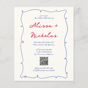 Papier Budget Whimsical Colorful Monogramme QR code Maria