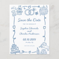 Budget Whimsical Doodles Mariage Enregistrer la da