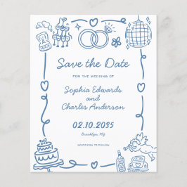 Papier Budget Whimsical Doodles Mariage Enregistrer la da