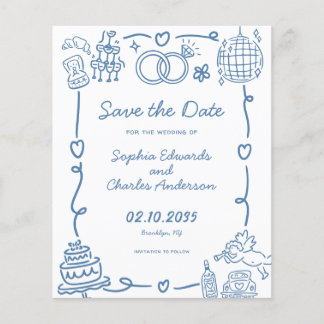 Papier Budget Whimsical Doodles Mariage Enregistrer la da