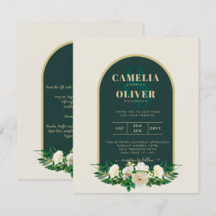 Papier BUDGET White Roses Forêt Vert Mariage d'hiver INV