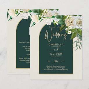 Papier BUDGET White Roses Forêt Vert Mariage d'hiver INV