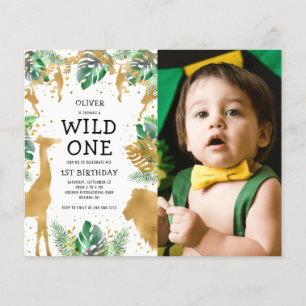 Papier Budget Wild One Photo Green Gold 1er anniversaire