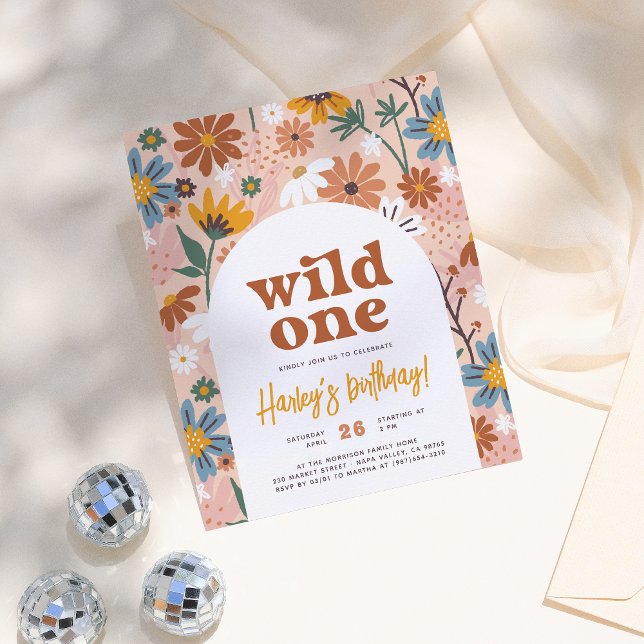 Papier Budget Wild One Retro Boho 1er anniversaire fête (Créateur téléchargé)