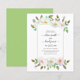 Papier BUDGET Wild rose vert faire-part de mariage