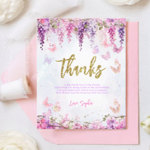 Papier BUDGET Wisteria Gold Butterfly Birthday Merci