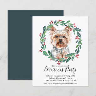 Papier Budget Yorkshire Terrier Chien de Noël Invitation