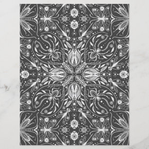 Papier Bugs, blanc cassé sur noir
