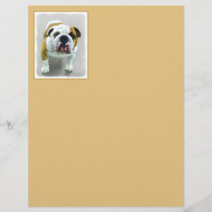 Papier Bulldog Painting - Joli art original chien