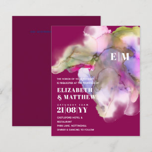 Papier BULLETIN BUDGET Technicolor Aquarelle Mariage Invi