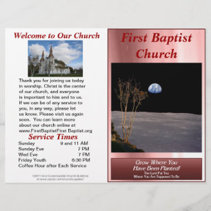 Papier Bulletin hebdomadaire personnalisé de l'église (à