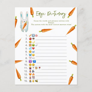 Papier Bunny - Jeu de Pictionary emoji baby shower