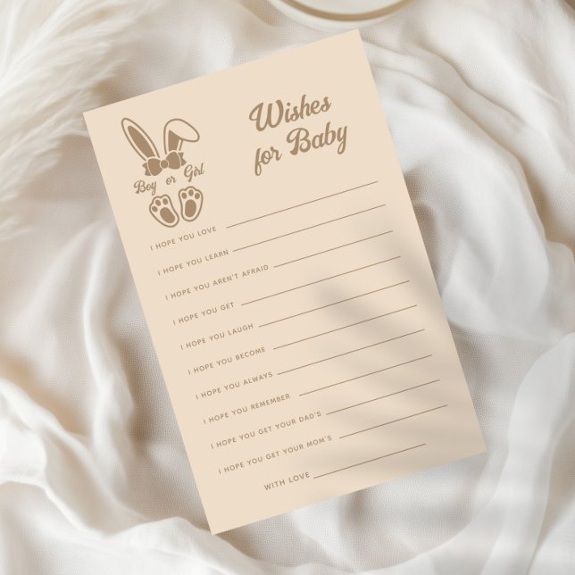 Papier Bunny Light Beige Genre Révélation Voeux Pour Bébé (Créateur téléchargé)