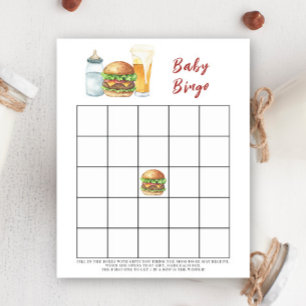 Papier Burgers et Baby shower de brasserie jeu de bingo