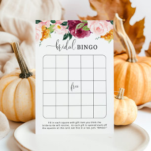 Papier Burgundy automne nuptiale jeu de bingo