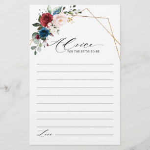 Papier Burgundy Navy Blush Floral Fête des mariées Consei