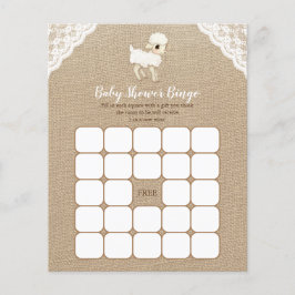 Papier Burlap Little Lamb Baby shower Jeu de Bingo